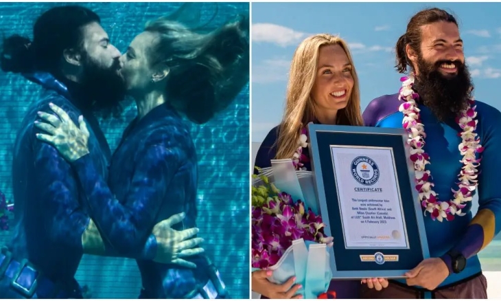 A leghosszabb víz alatti csók rekordjával ünnepelte a búvárpáros a Valentin napot